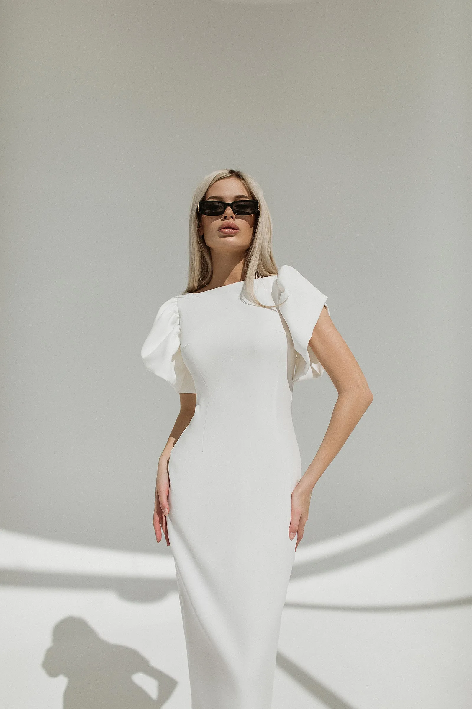 Alexa Puff Sleeve Midi Dress