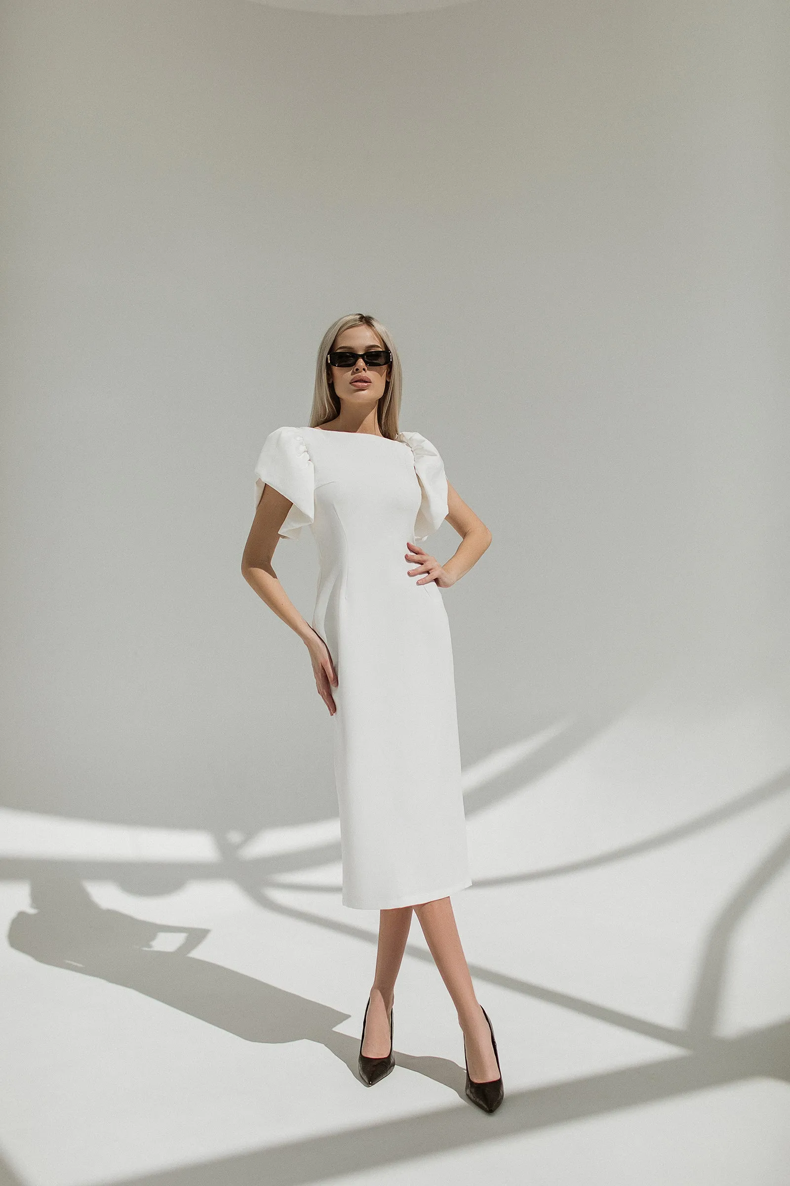 Alexa Puff Sleeve Midi Dress