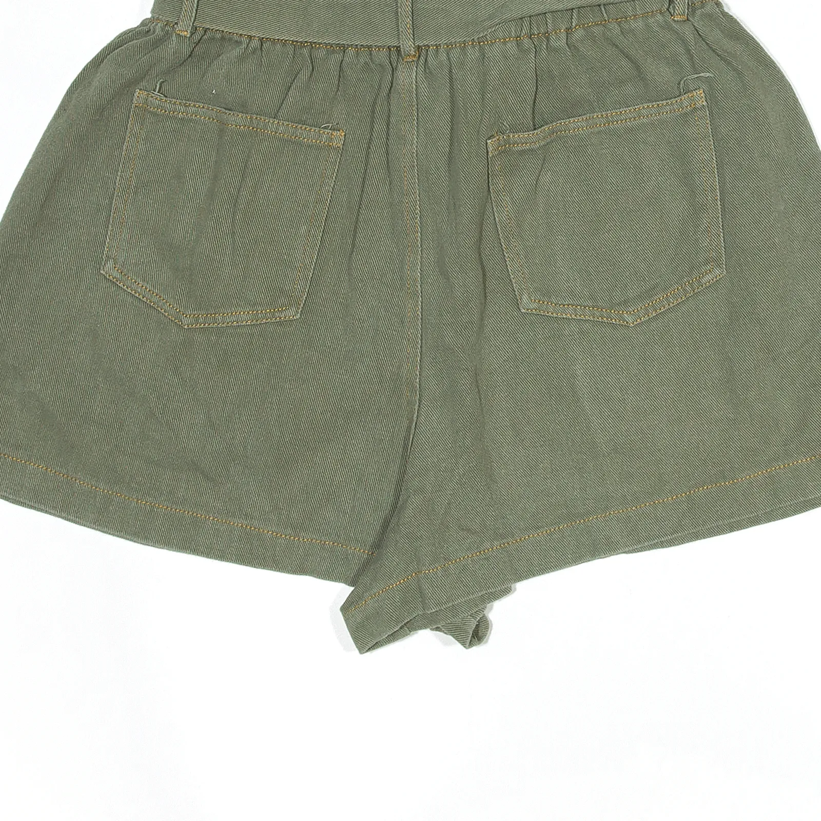 ALL IN FAVOUR Paper Bag Waist Shorts Green Regular Casual Womens S W26