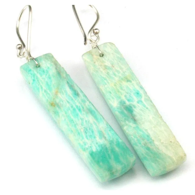 Amazonite Earrings with Sterling Silver French Ear Wires