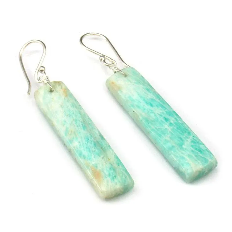 Amazonite Earrings with Sterling Silver French Ear Wires