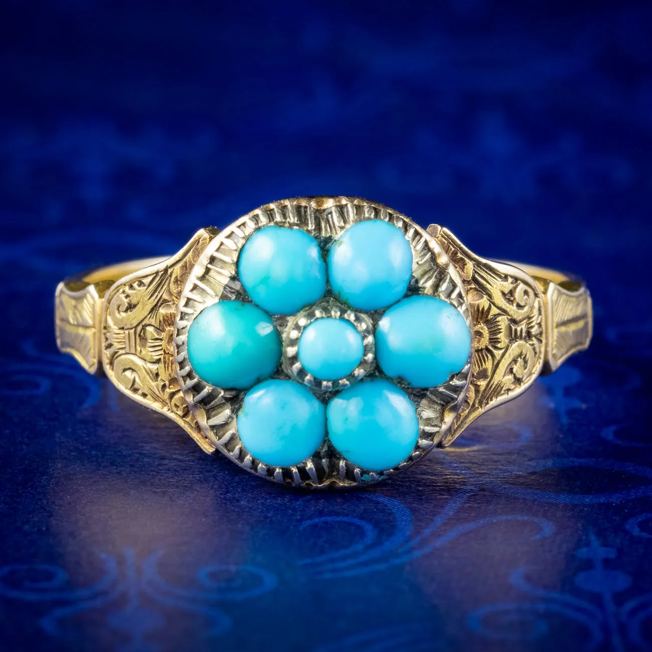 Antique Georgian Turquoise Forget Me Not Ring