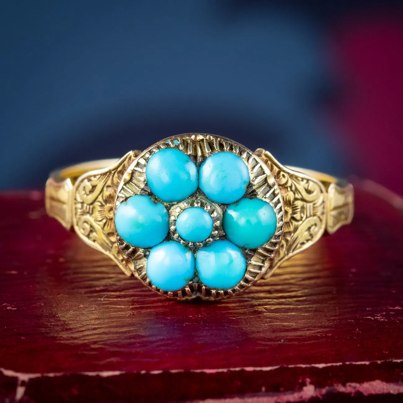Antique Georgian Turquoise Forget Me Not Ring