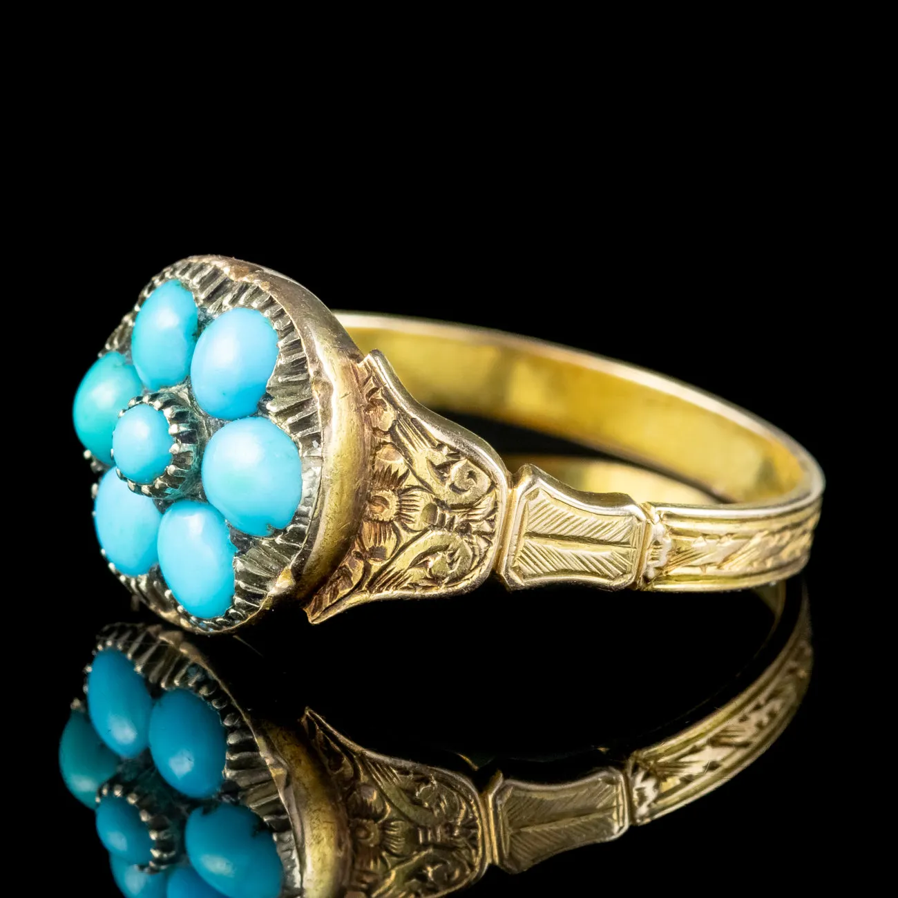 Antique Georgian Turquoise Forget Me Not Ring