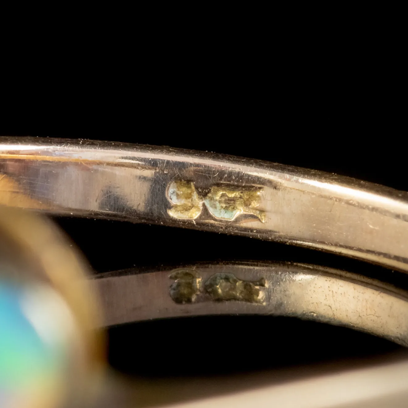 Antique Victorian Opal Cluster Flower Ring 9Ct Gold Circa 1880