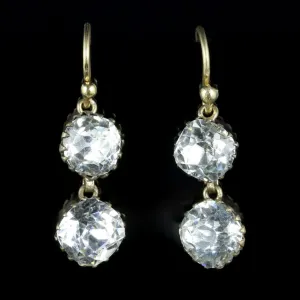 Antique Victorian Paste Earrings Silver Gilt Circa 1900