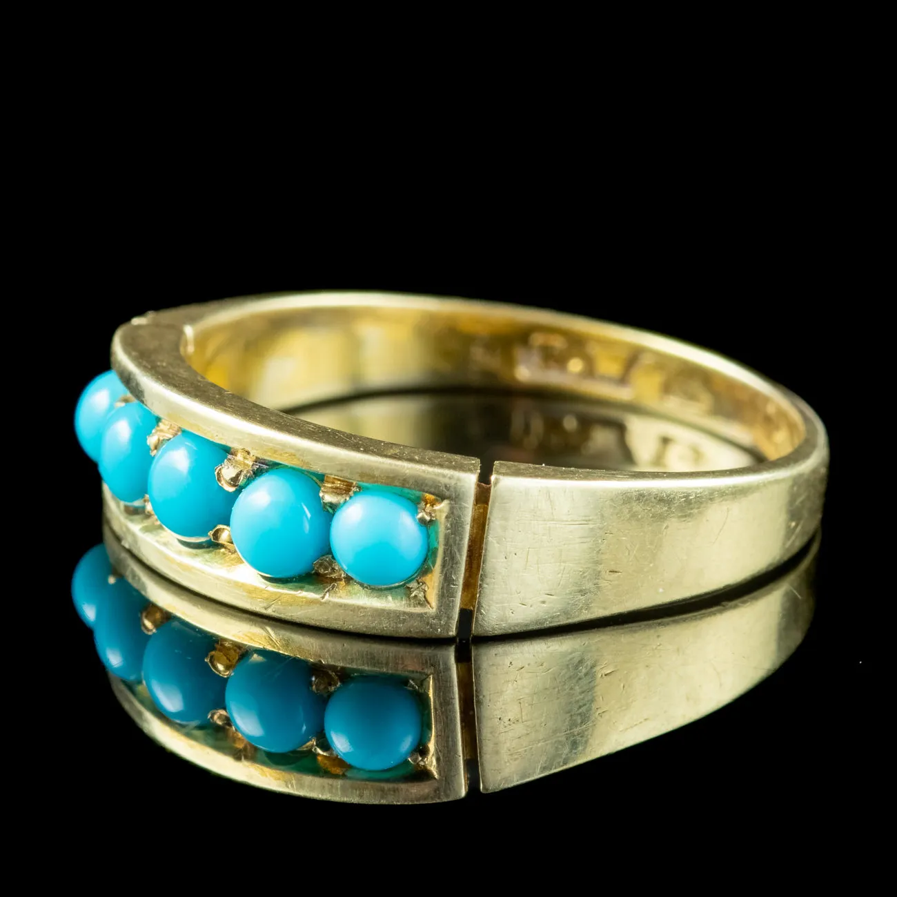 Antique Victorian Turquoise Five Stone Ring Dated 1879
