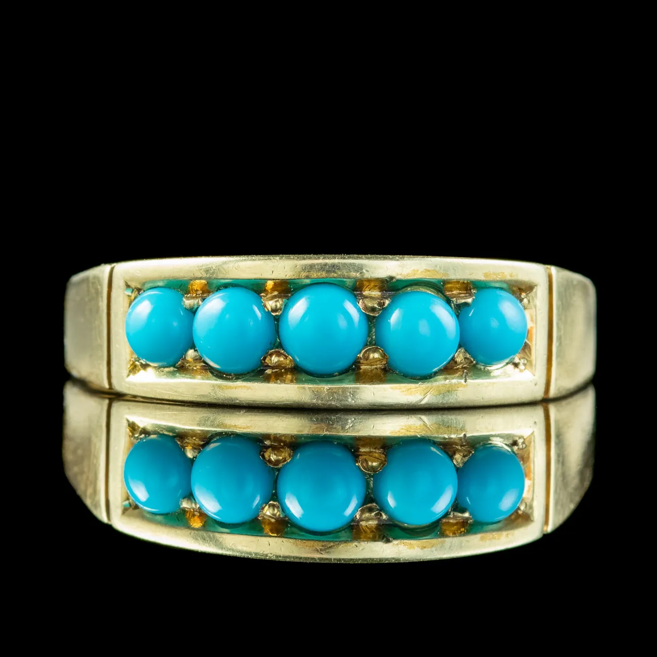 Antique Victorian Turquoise Five Stone Ring Dated 1879