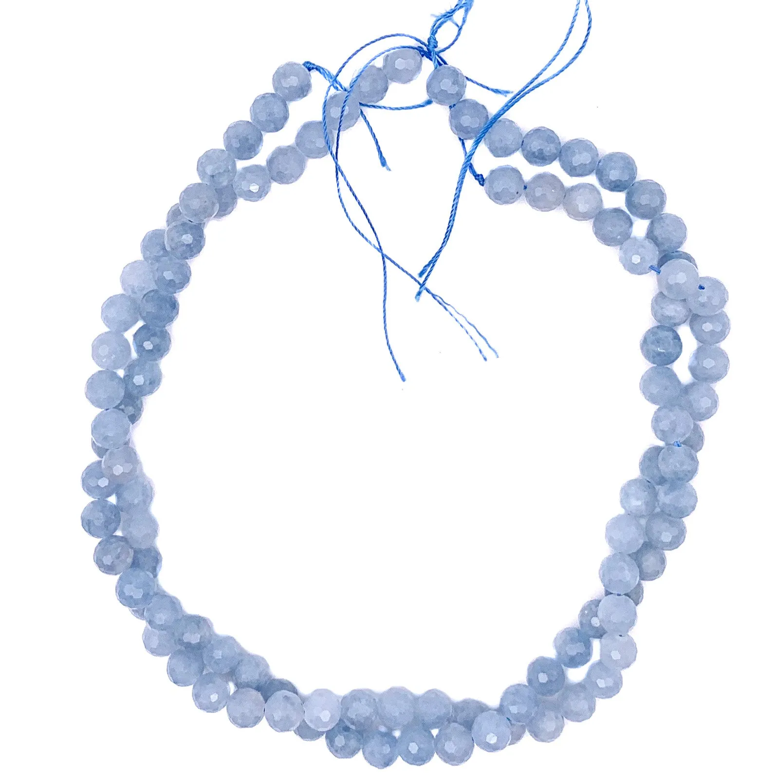 Aquamarine 8mm Facted Rounds Bead Strand