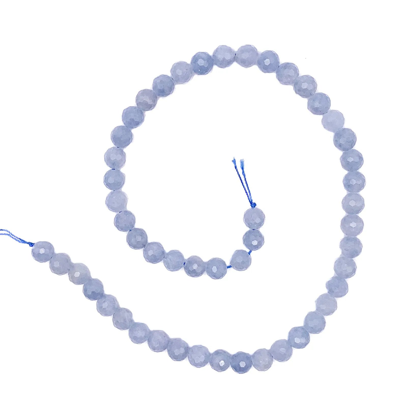 Aquamarine 8mm Facted Rounds Bead Strand