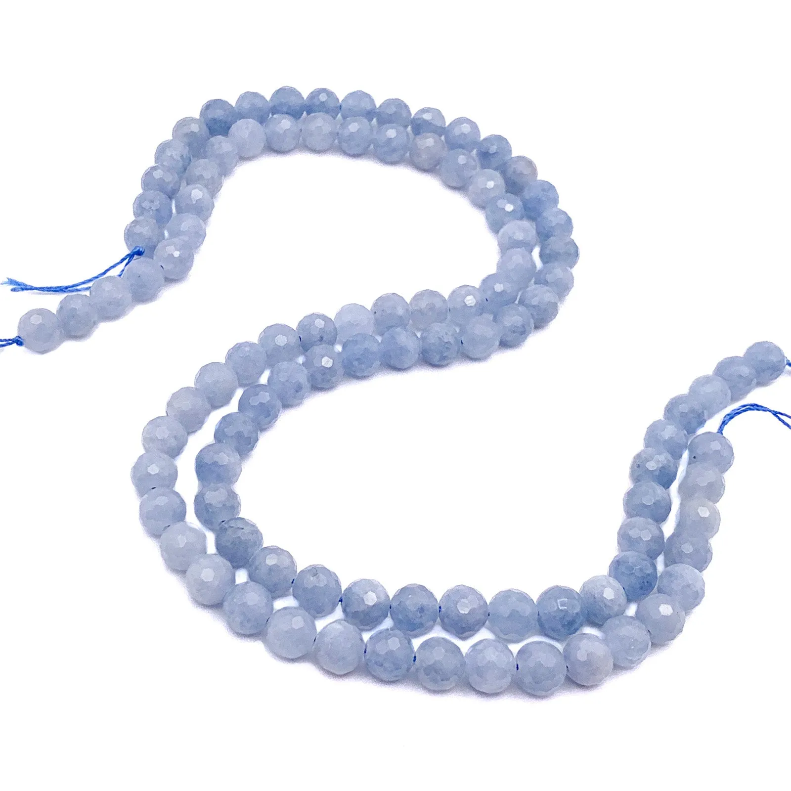 Aquamarine 8mm Facted Rounds Bead Strand