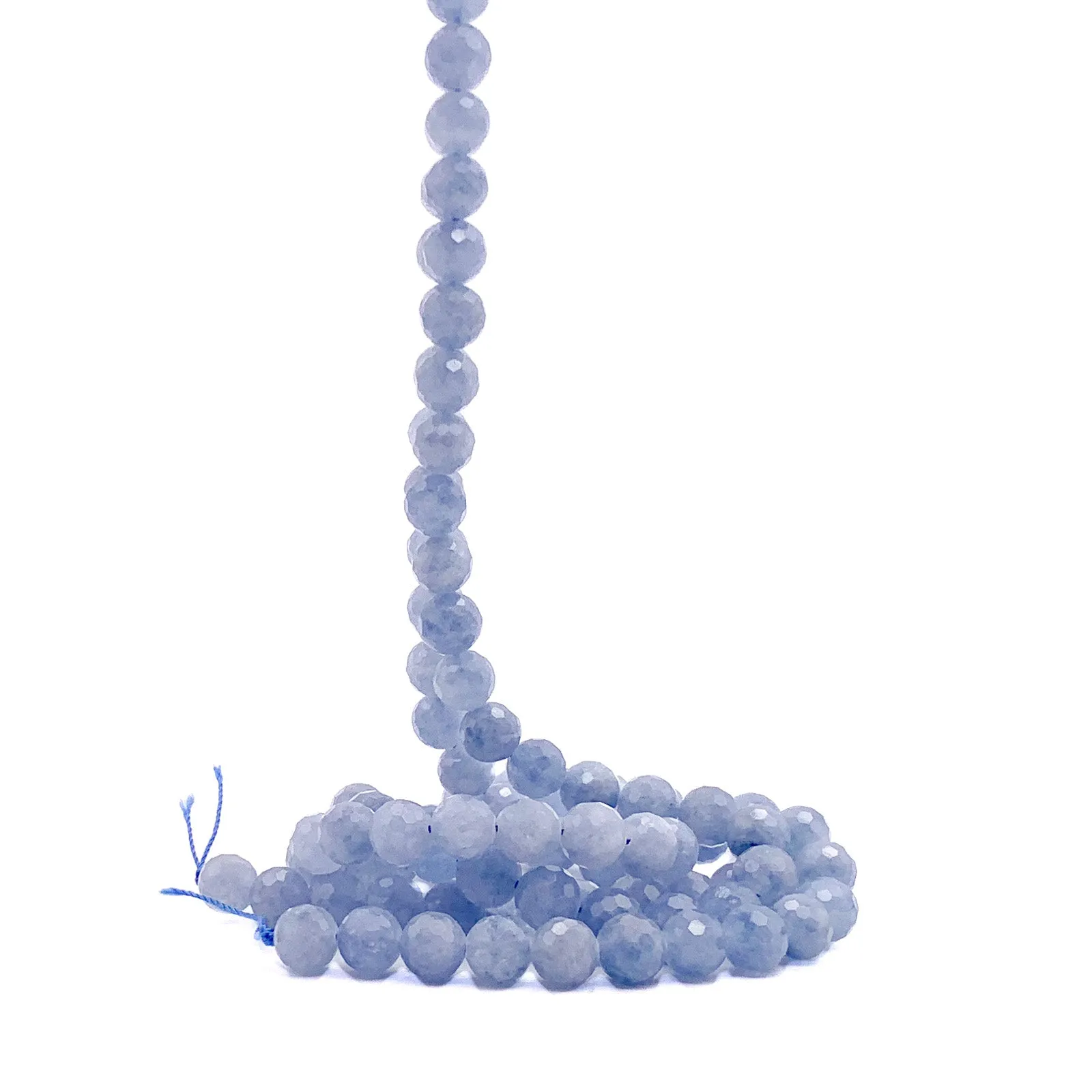 Aquamarine 8mm Facted Rounds Bead Strand