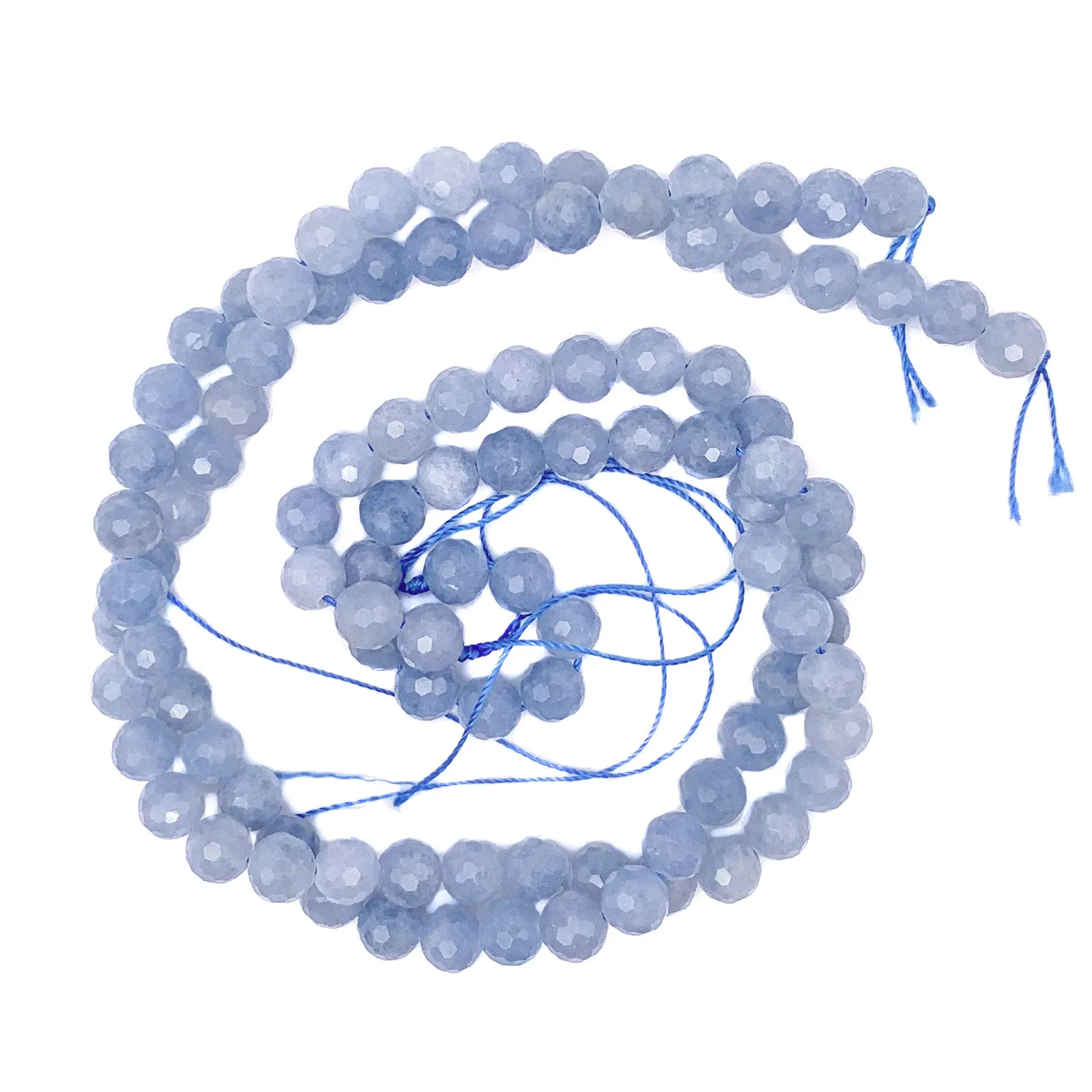 Aquamarine 8mm Facted Rounds Bead Strand