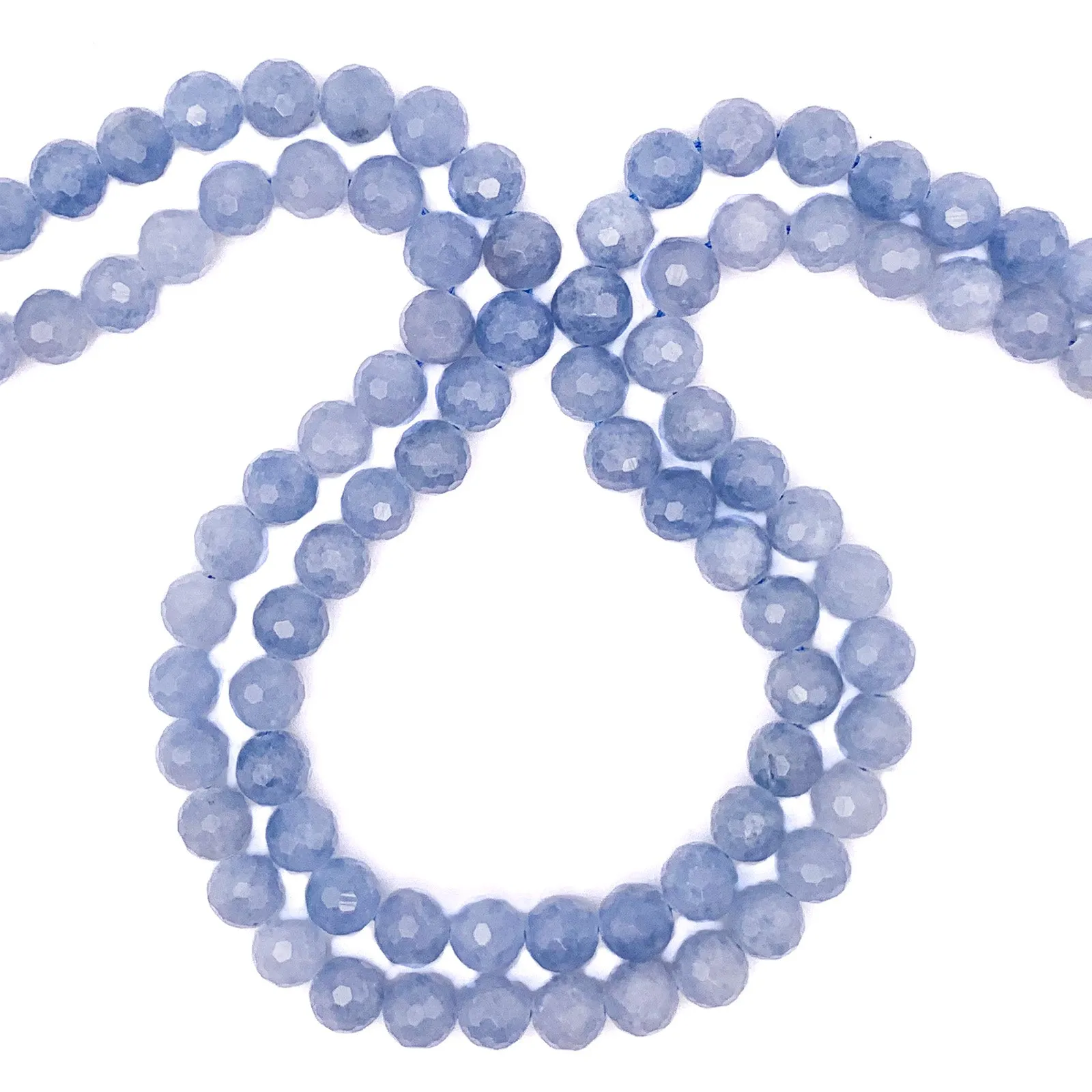 Aquamarine 8mm Facted Rounds Bead Strand