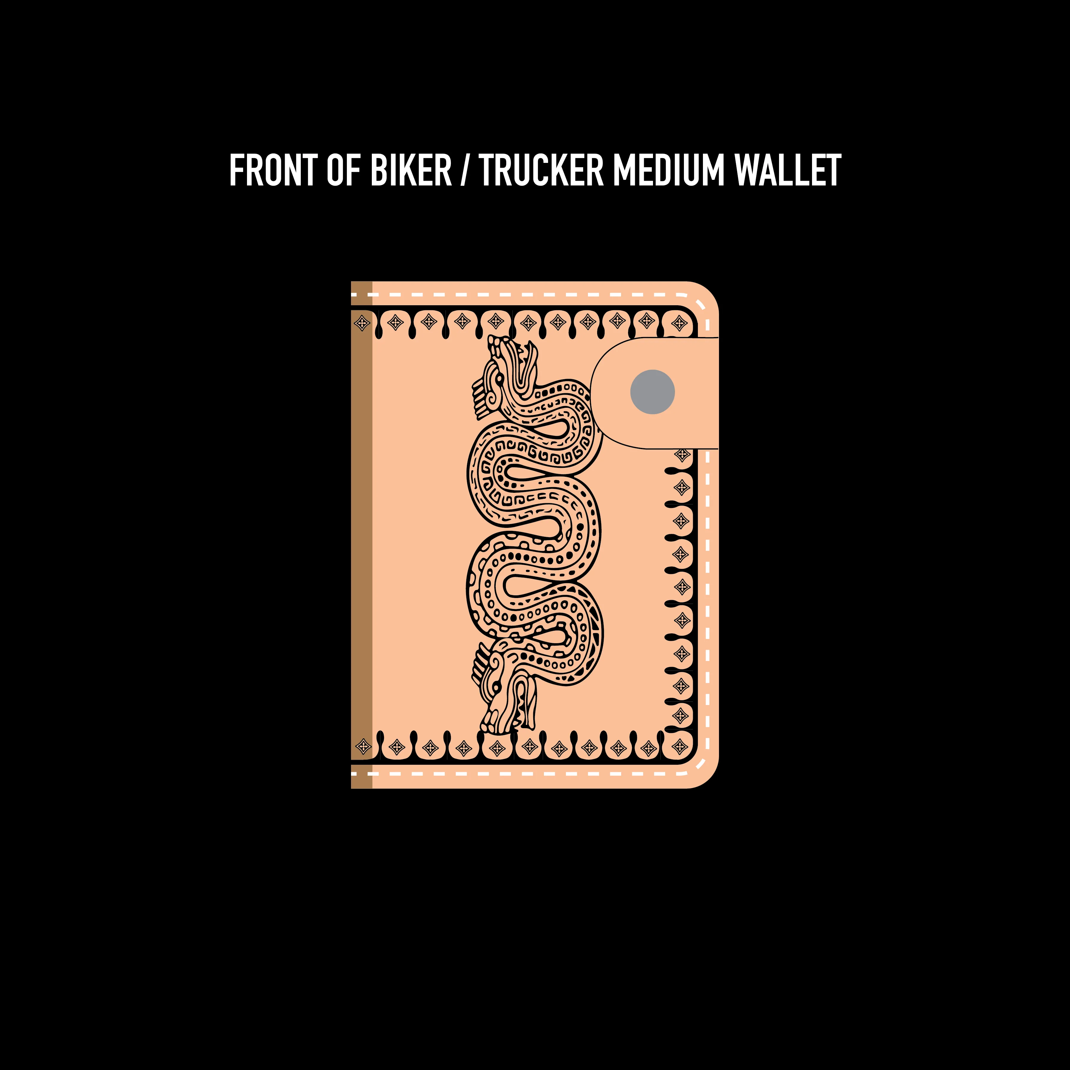Aztec Snake Biker/Trucker Medium Wallet Mock Up