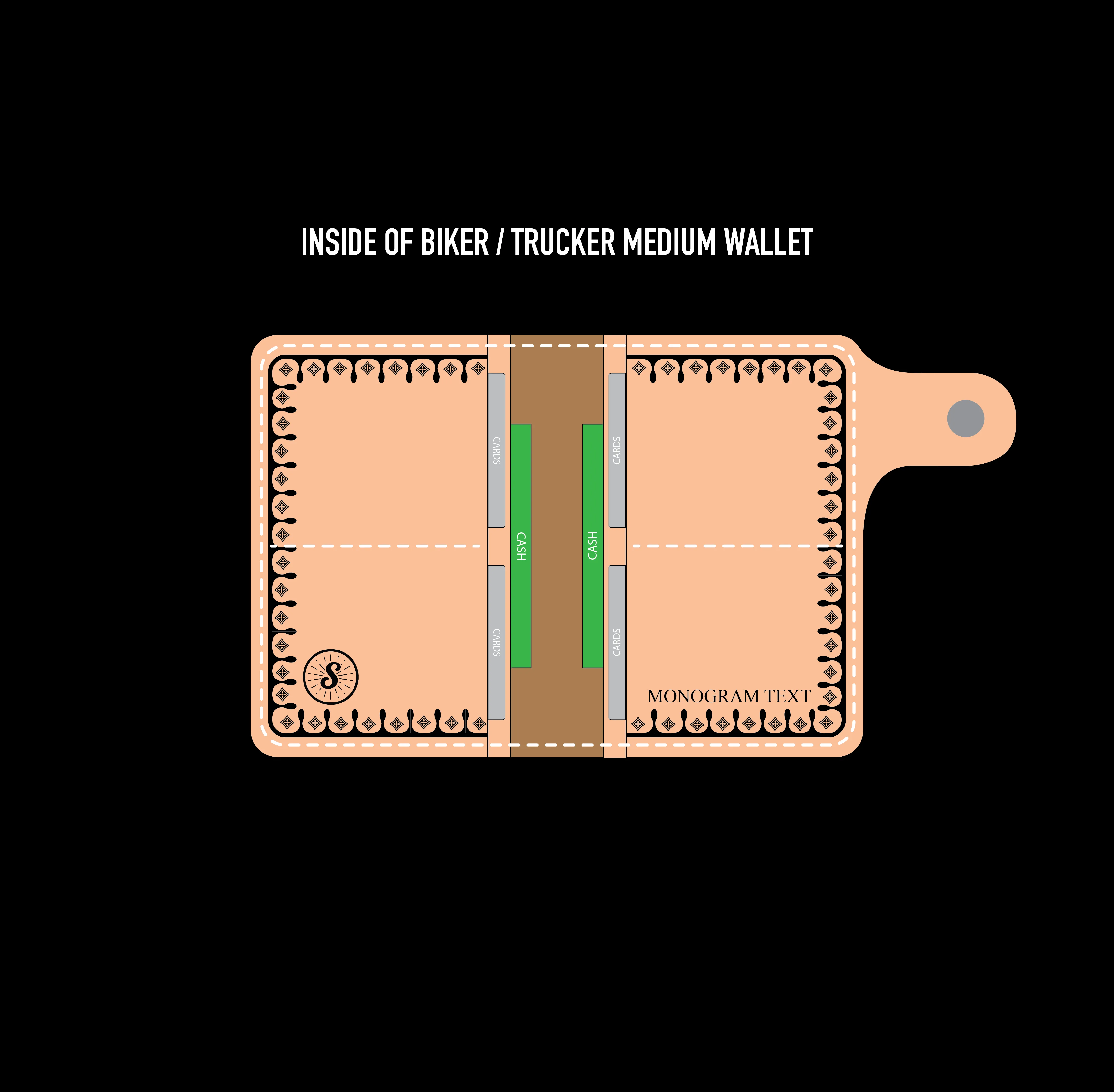 Aztec Snake Biker/Trucker Medium Wallet Mock Up