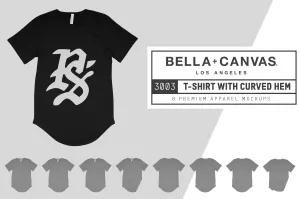 Bella   Canvas 3003 T-Shirt with Curved Hem Mockups