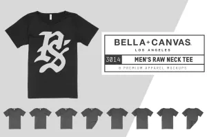 Bella   Canvas 3014 Men's Raw Neck T-Shirt  Mockups