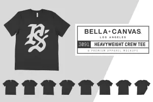 Bella   Canvas 3091 Heavyweight T-Shirt Mockups