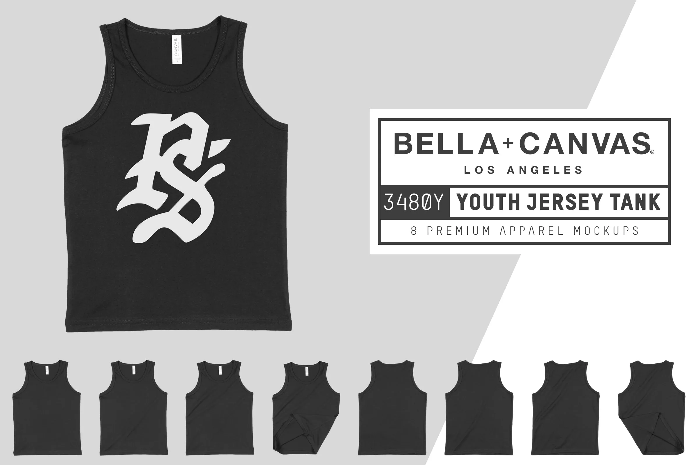 Bella   Canvas 3480Y Youth Jersey Tank Mockups