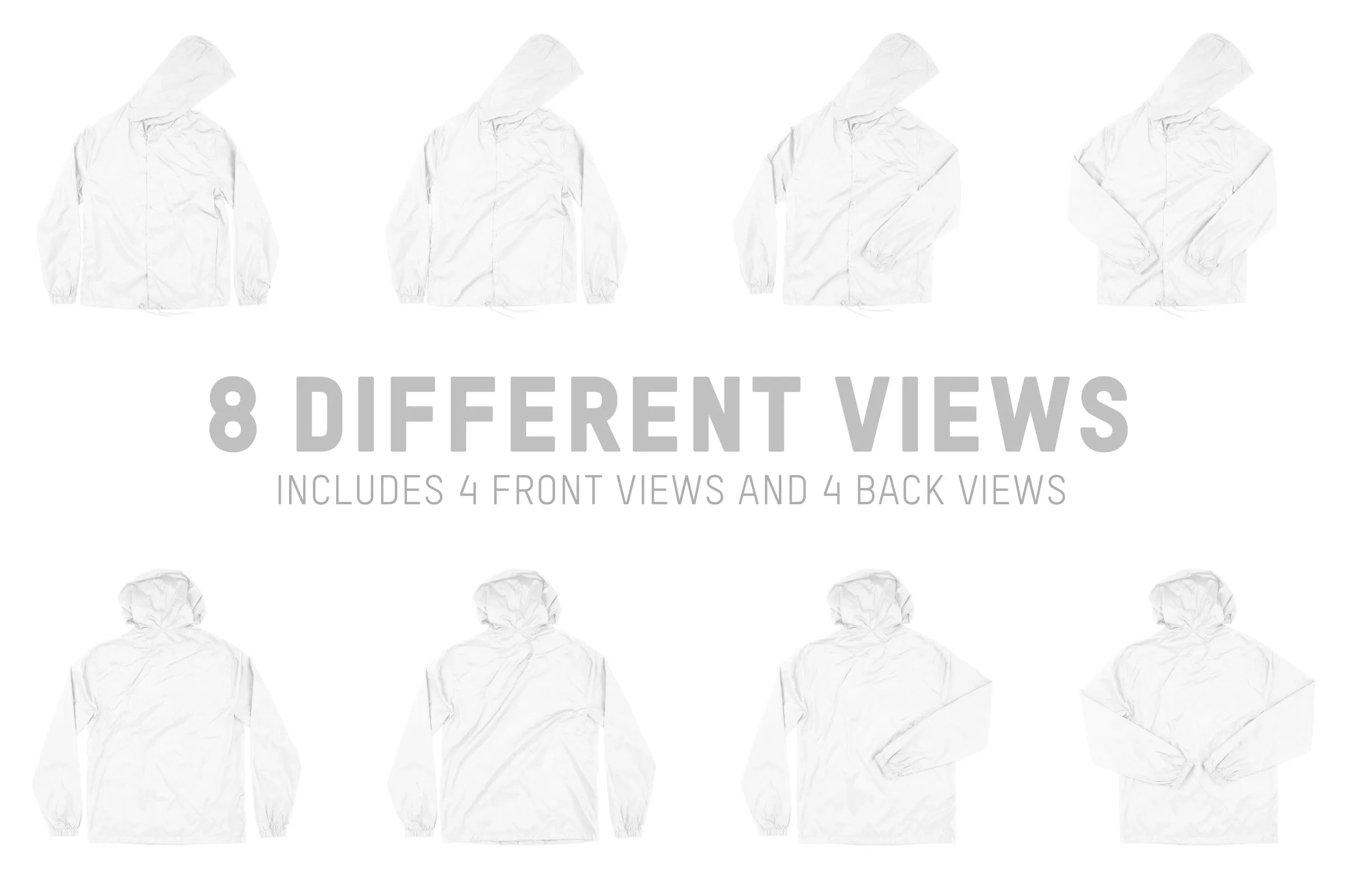 Bella   Canvas 3955 Hooded Coach's Jacket Mockups
