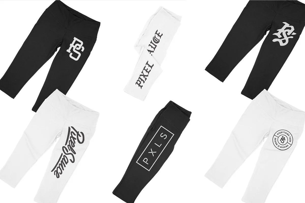 Bella   Canvas 811 Capri Fit Leggings Mockups