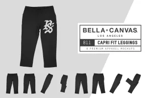 Bella   Canvas 811 Capri Fit Leggings Mockups