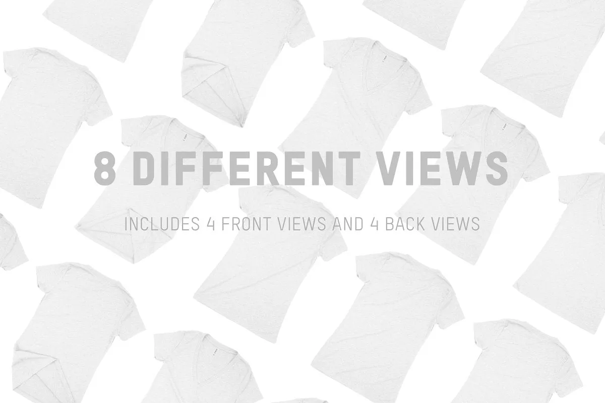 Bella   Canvas 8435 Triblend V-Neck Mockups