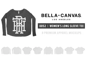 Bella   Canvas 8852 Women's Long Sleeve T-Shirt Mockups