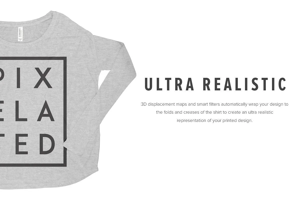 Bella   Canvas 8852 Women's Long Sleeve T-Shirt Mockups
