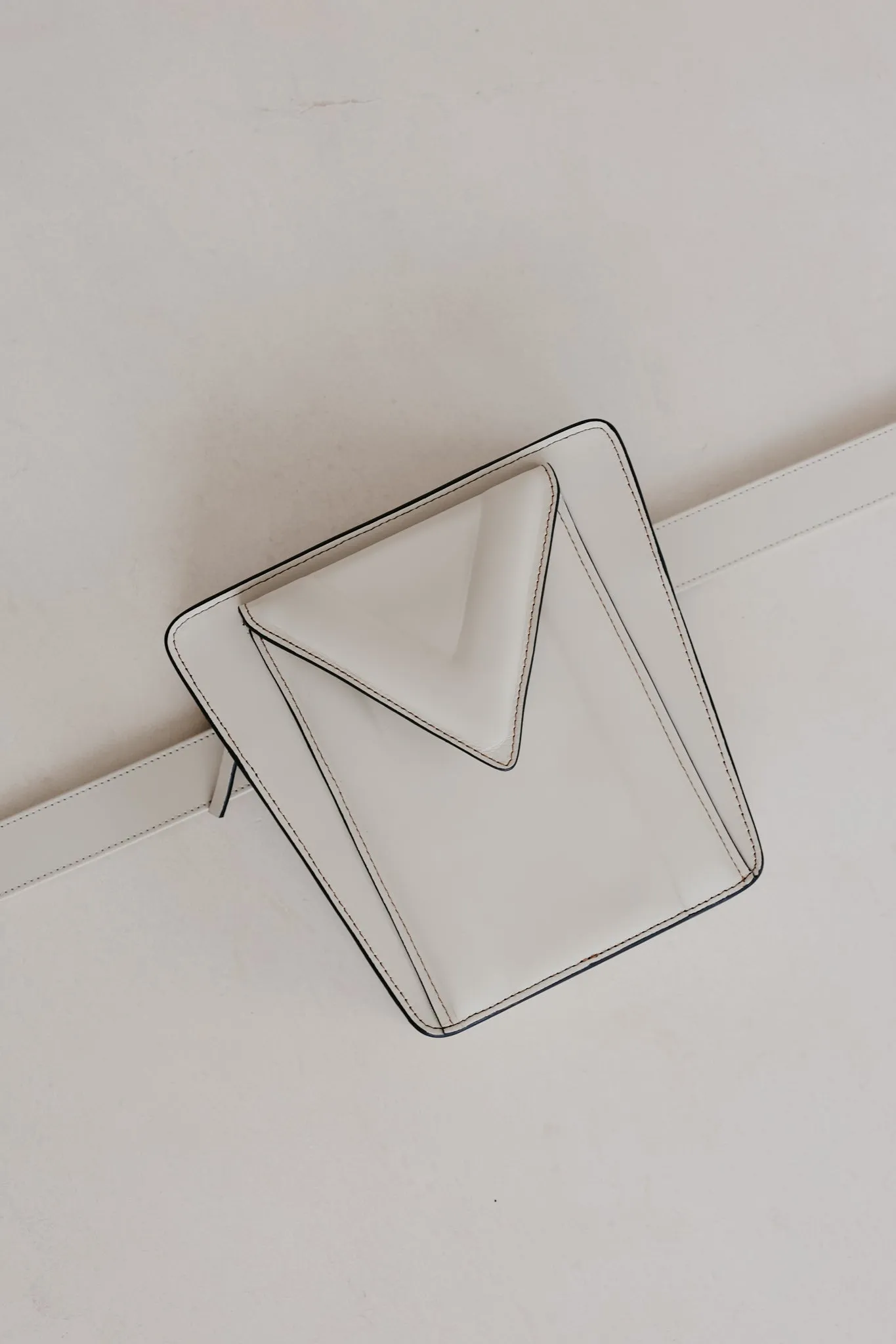 Belt Bag: Belt XL White   Trapezium M Stitched Tricolor White