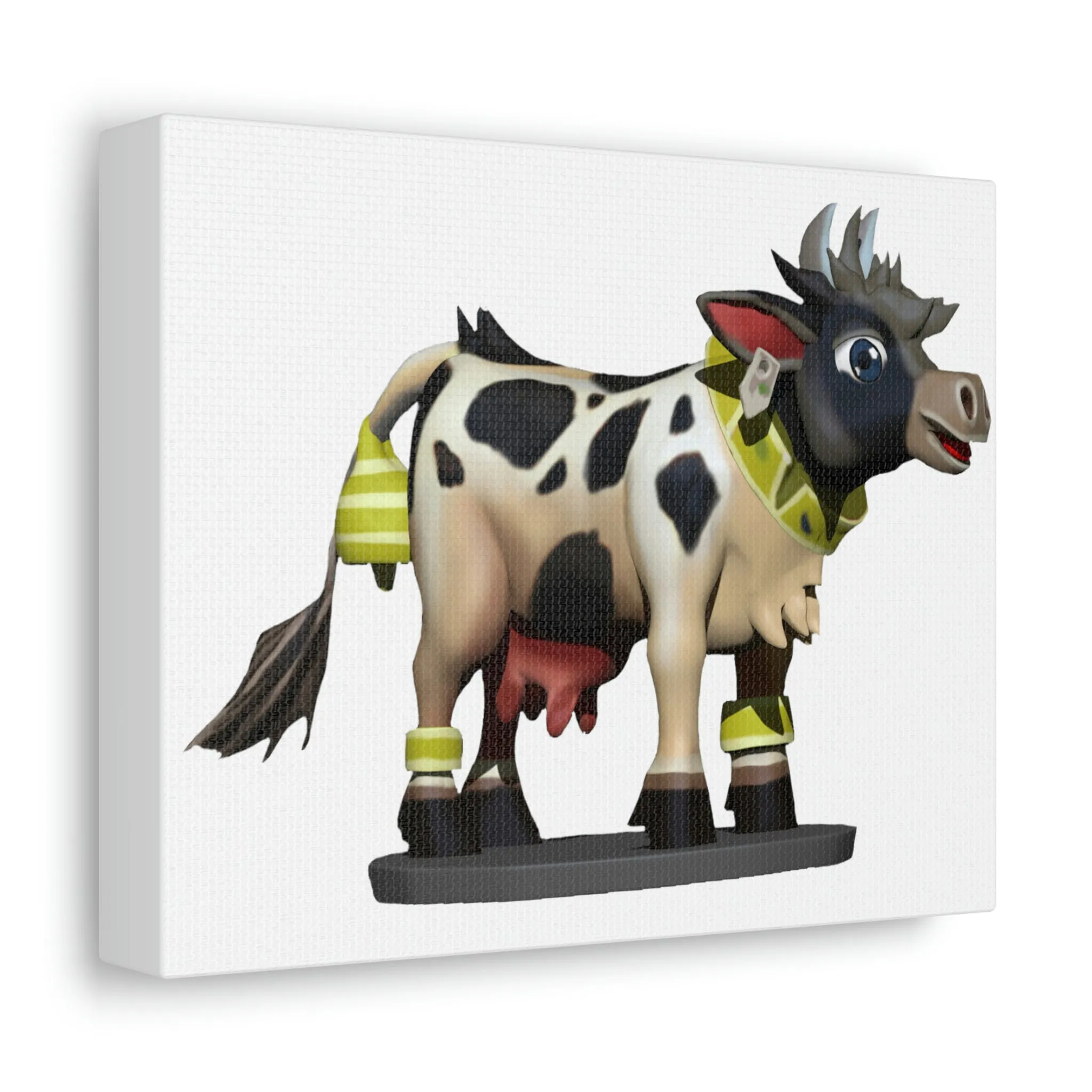 Black Cow Stretched Canvas