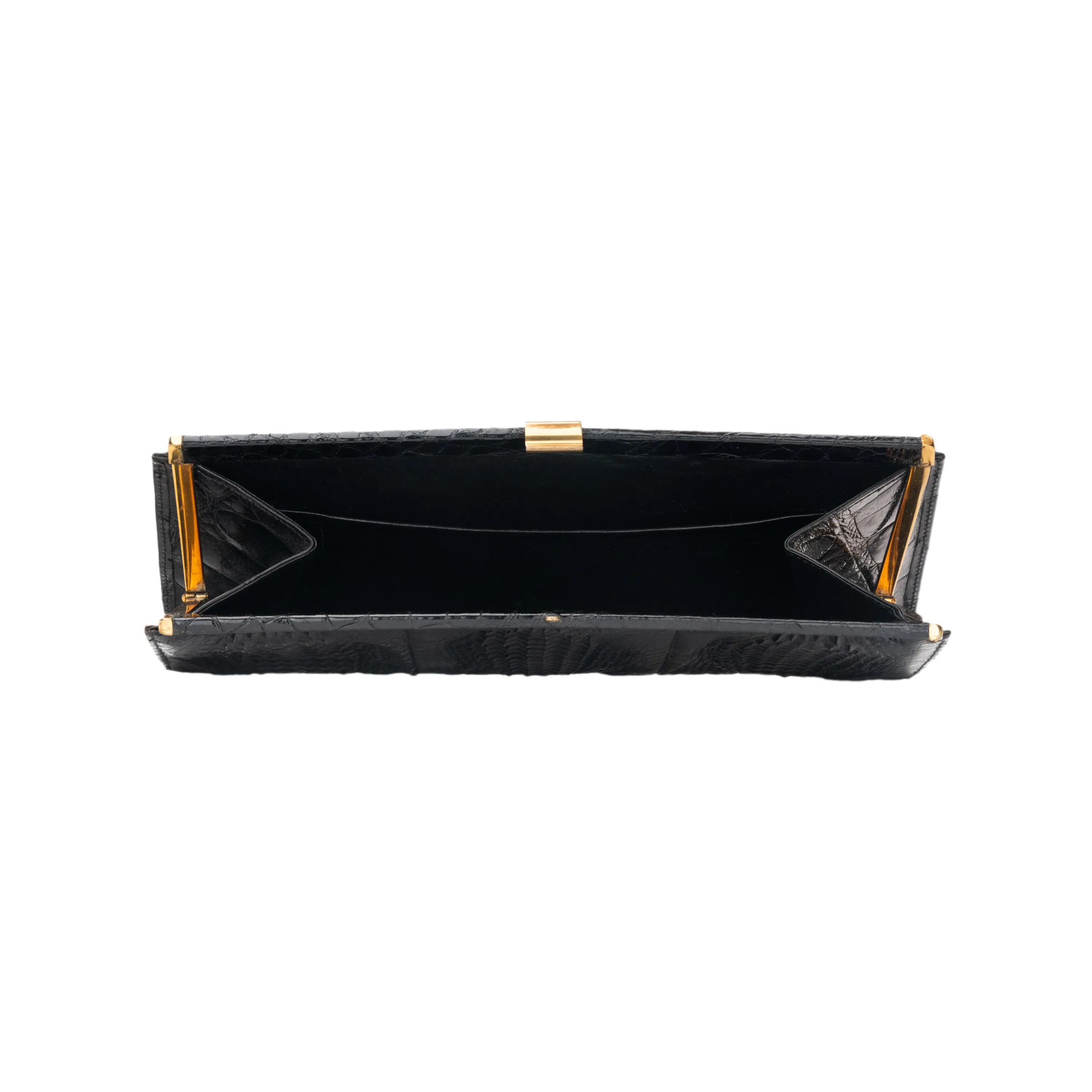 Black Exotic Leather Clutch - '70s