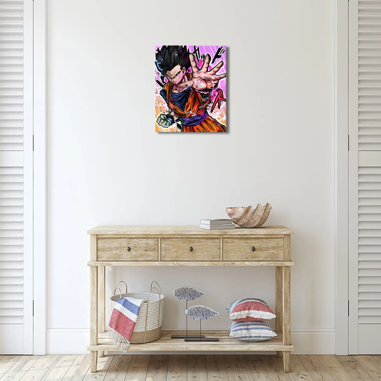 Black Hair Junior Warrior Canvas Wall Art