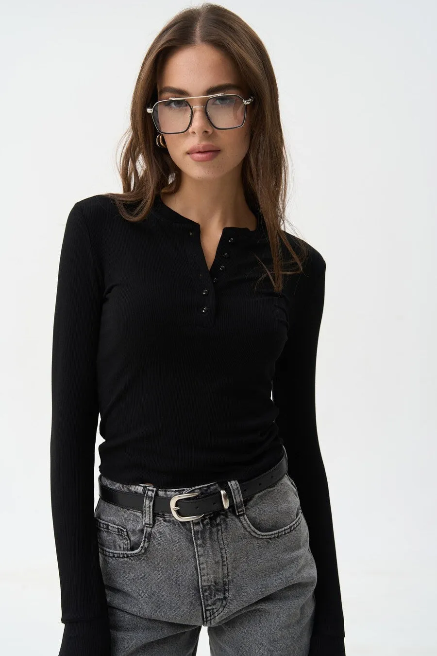 Black longsleeve with buttons