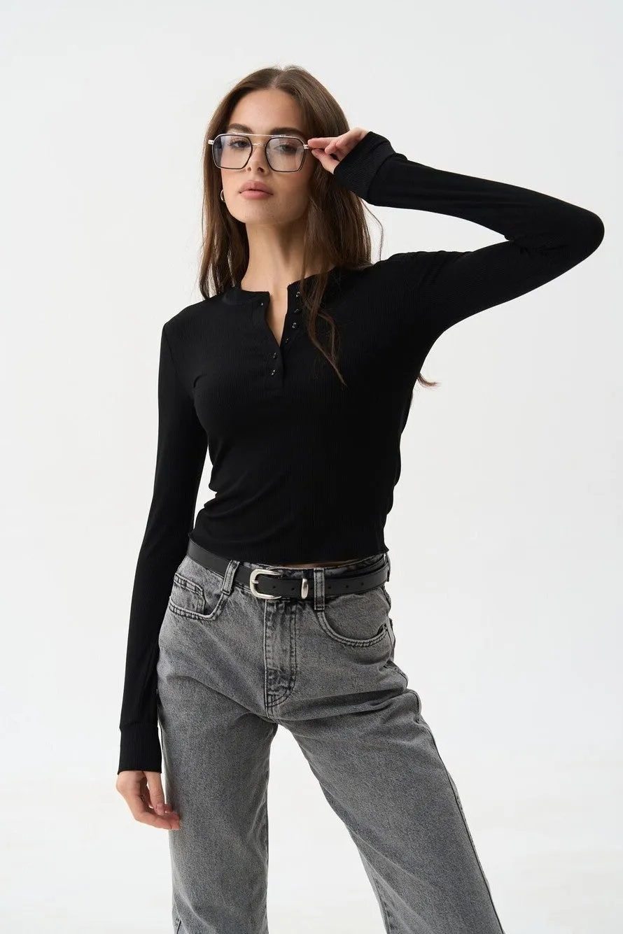 Black longsleeve with buttons
