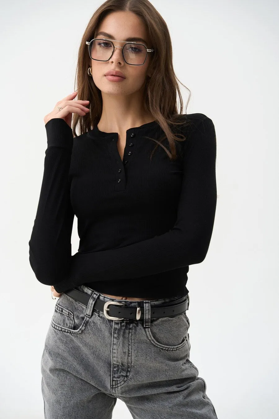 Black longsleeve with buttons
