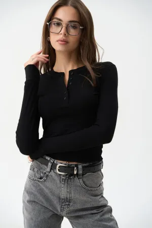 Black longsleeve with buttons