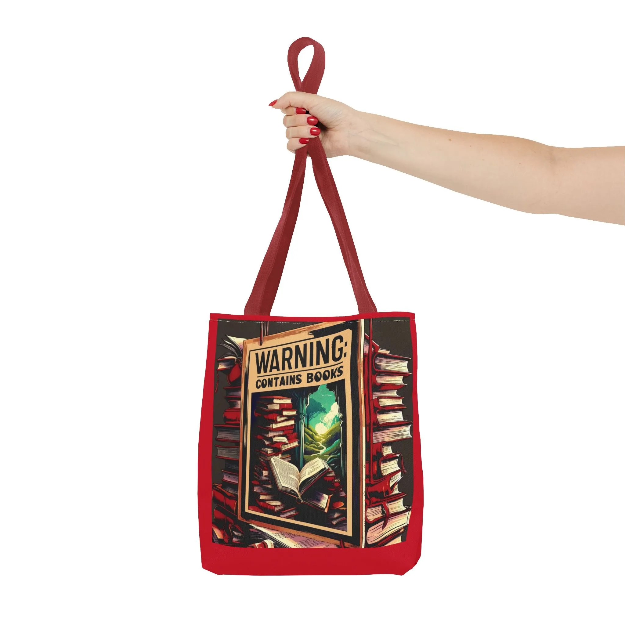 Book Lover Tote Bag - 'Warning: Contains Books' Design - Perfect for Readers & Gift Giving