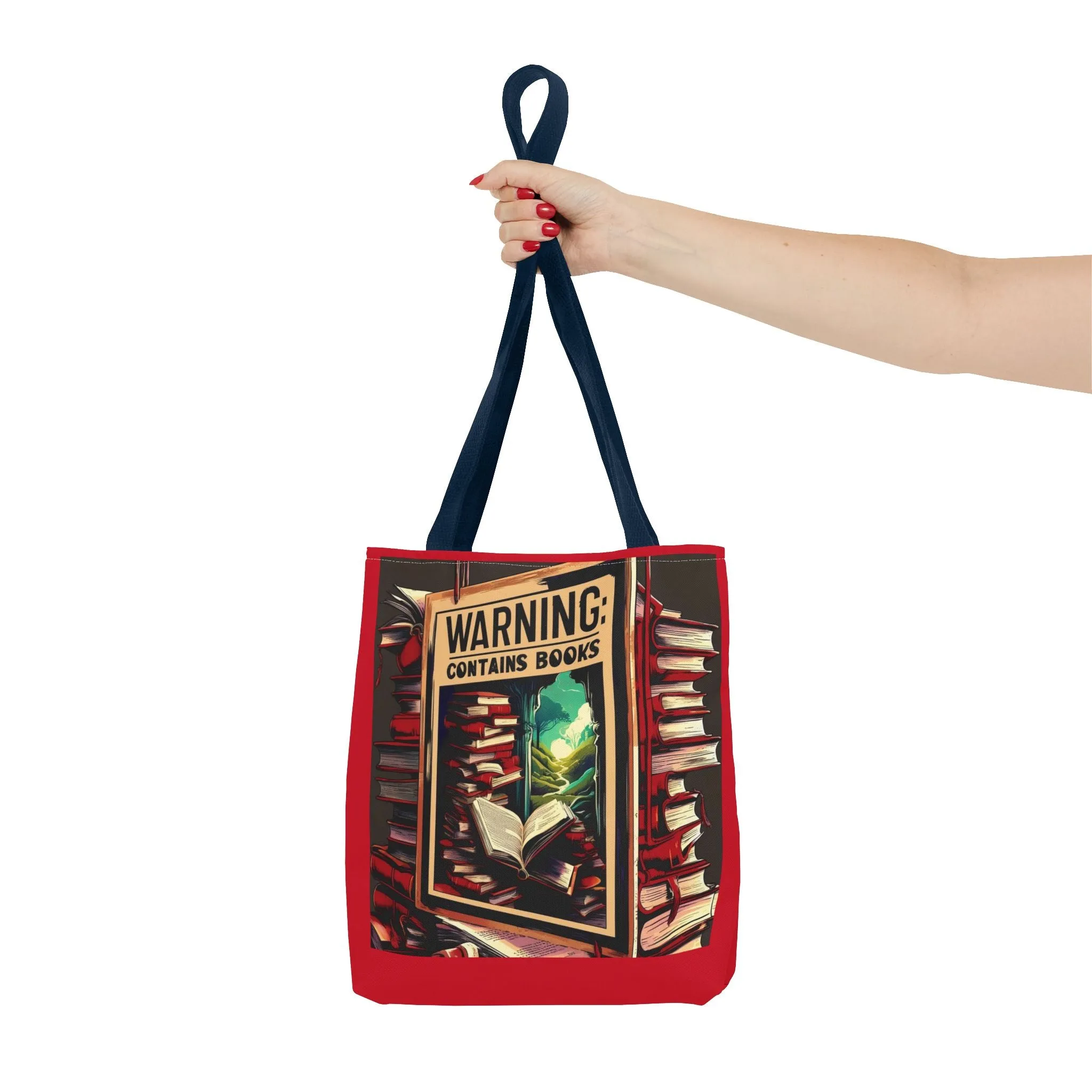 Book Lover Tote Bag - 'Warning: Contains Books' Design - Perfect for Readers & Gift Giving
