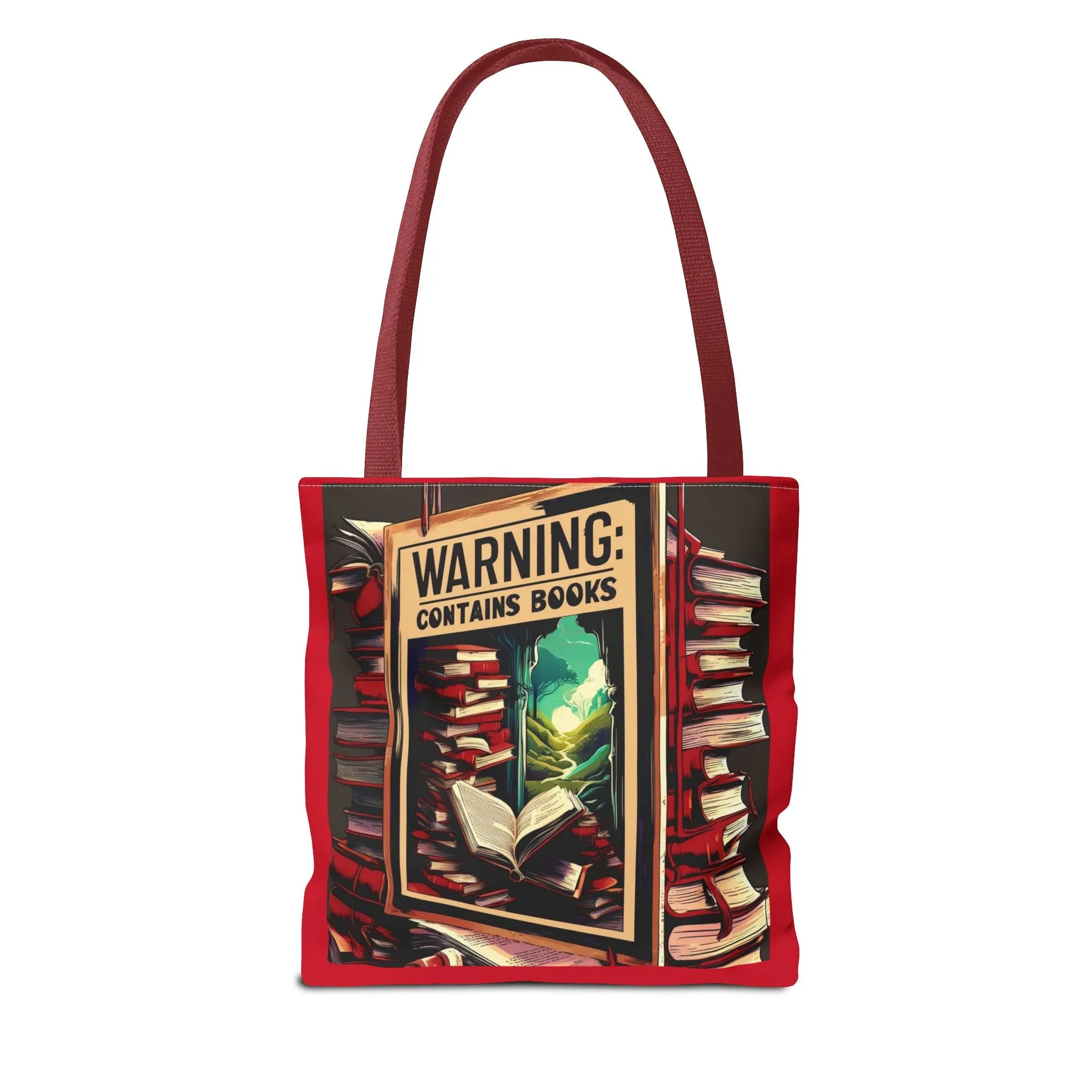 Book Lover Tote Bag - 'Warning: Contains Books' Design - Perfect for Readers & Gift Giving