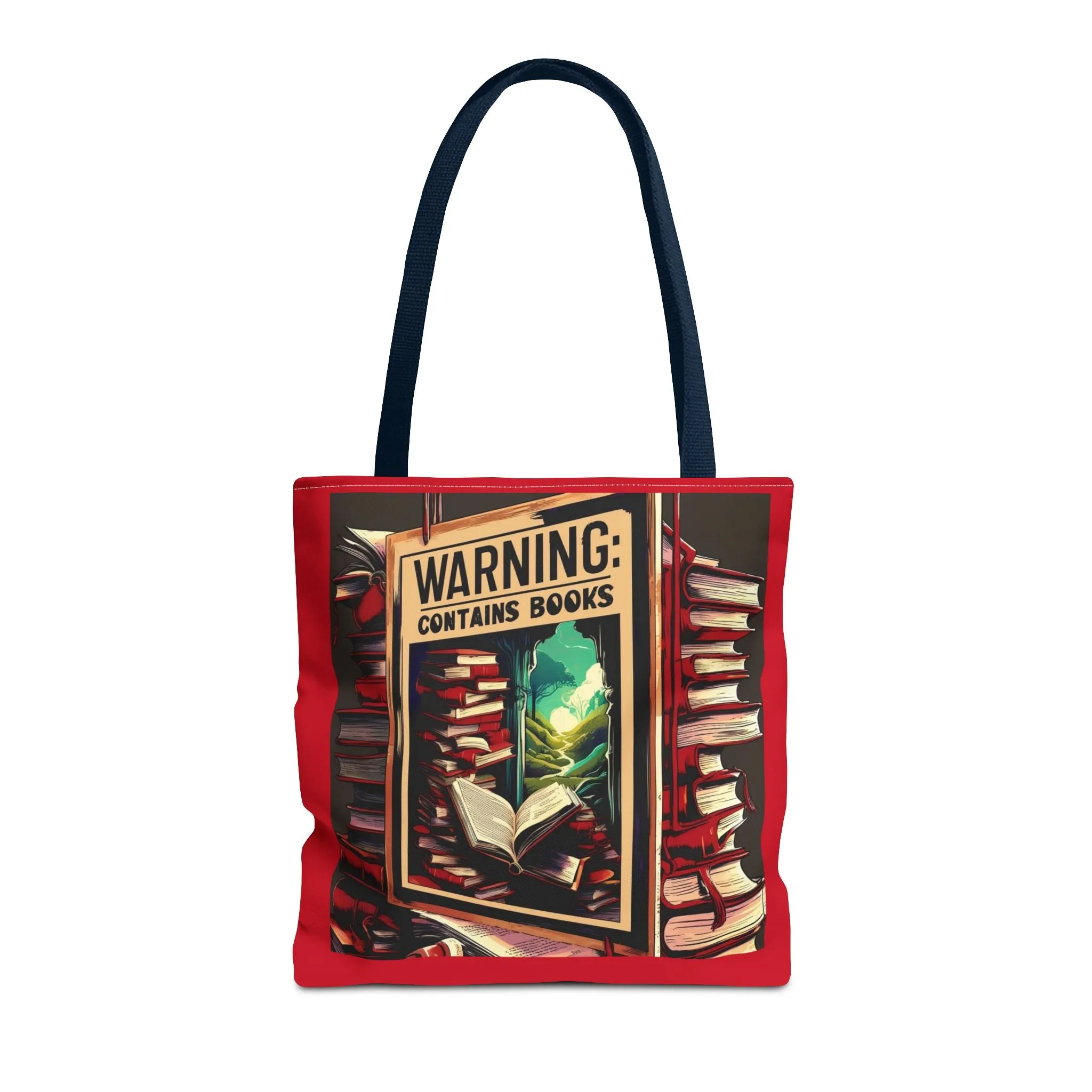 Book Lover Tote Bag - 'Warning: Contains Books' Design - Perfect for Readers & Gift Giving