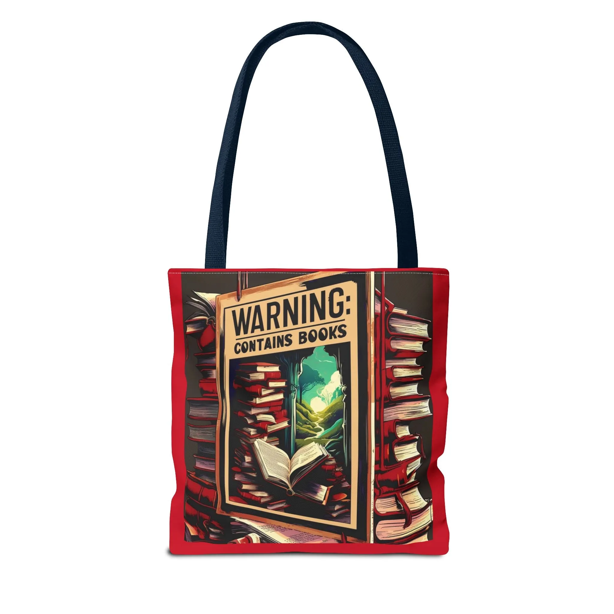 Book Lover Tote Bag - 'Warning: Contains Books' Design - Perfect for Readers & Gift Giving