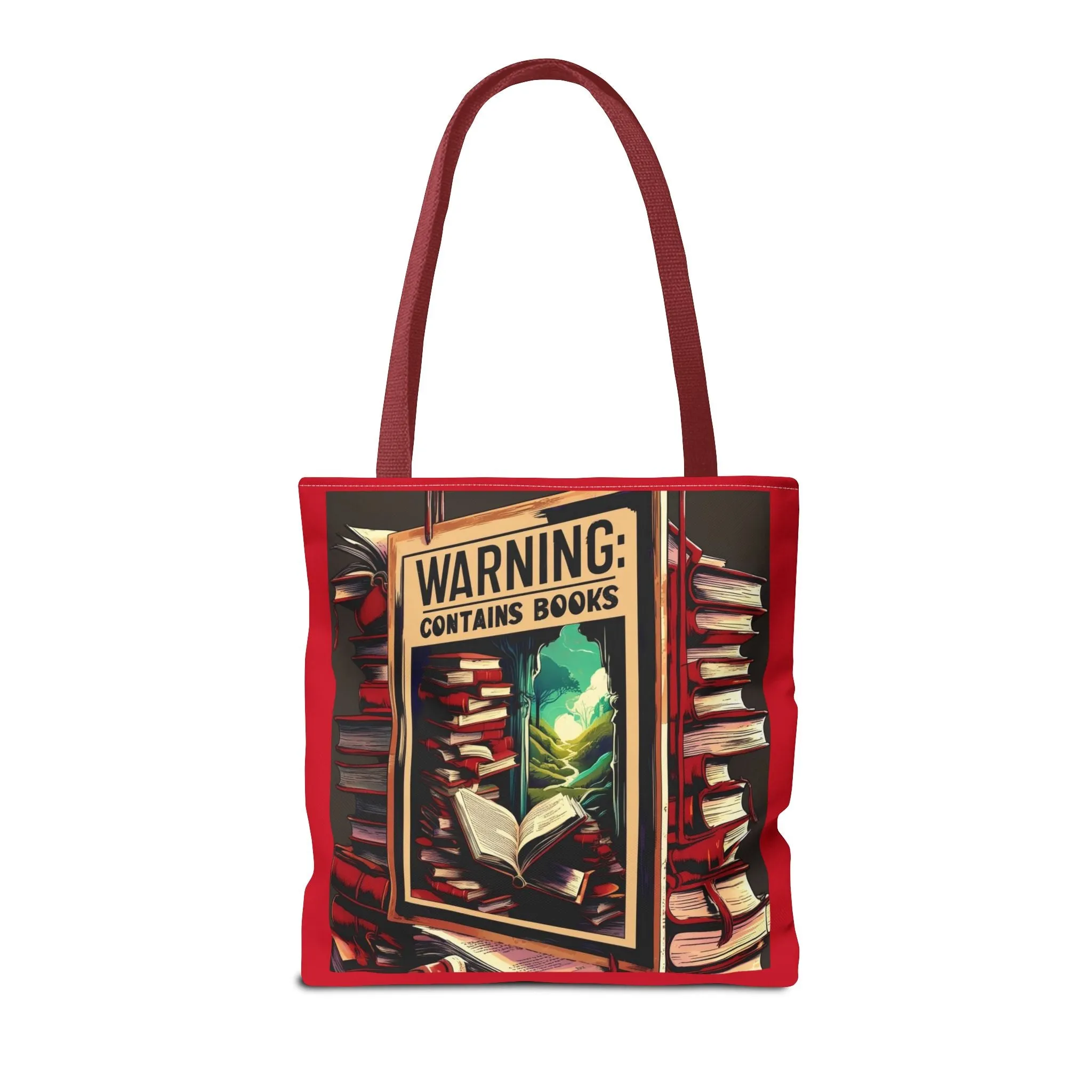 Book Lover Tote Bag - 'Warning: Contains Books' Design - Perfect for Readers & Gift Giving