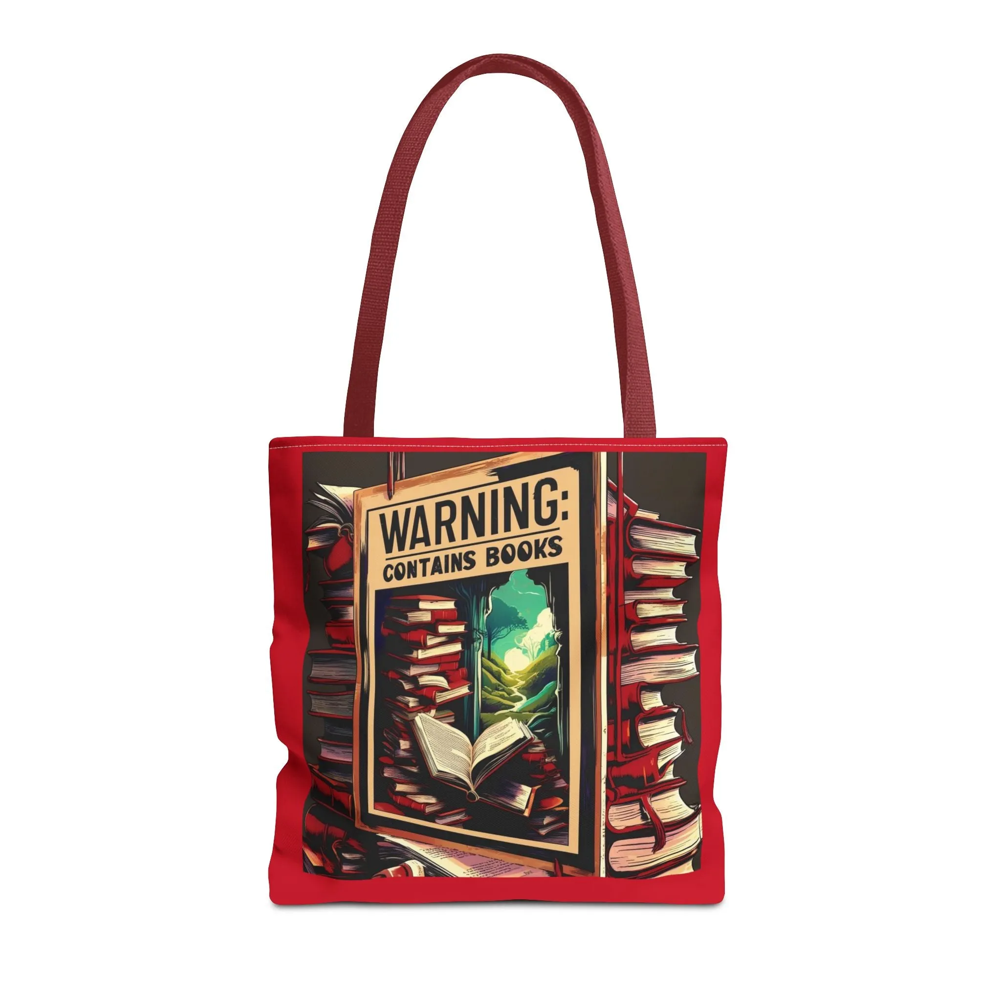Book Lover Tote Bag - 'Warning: Contains Books' Design - Perfect for Readers & Gift Giving
