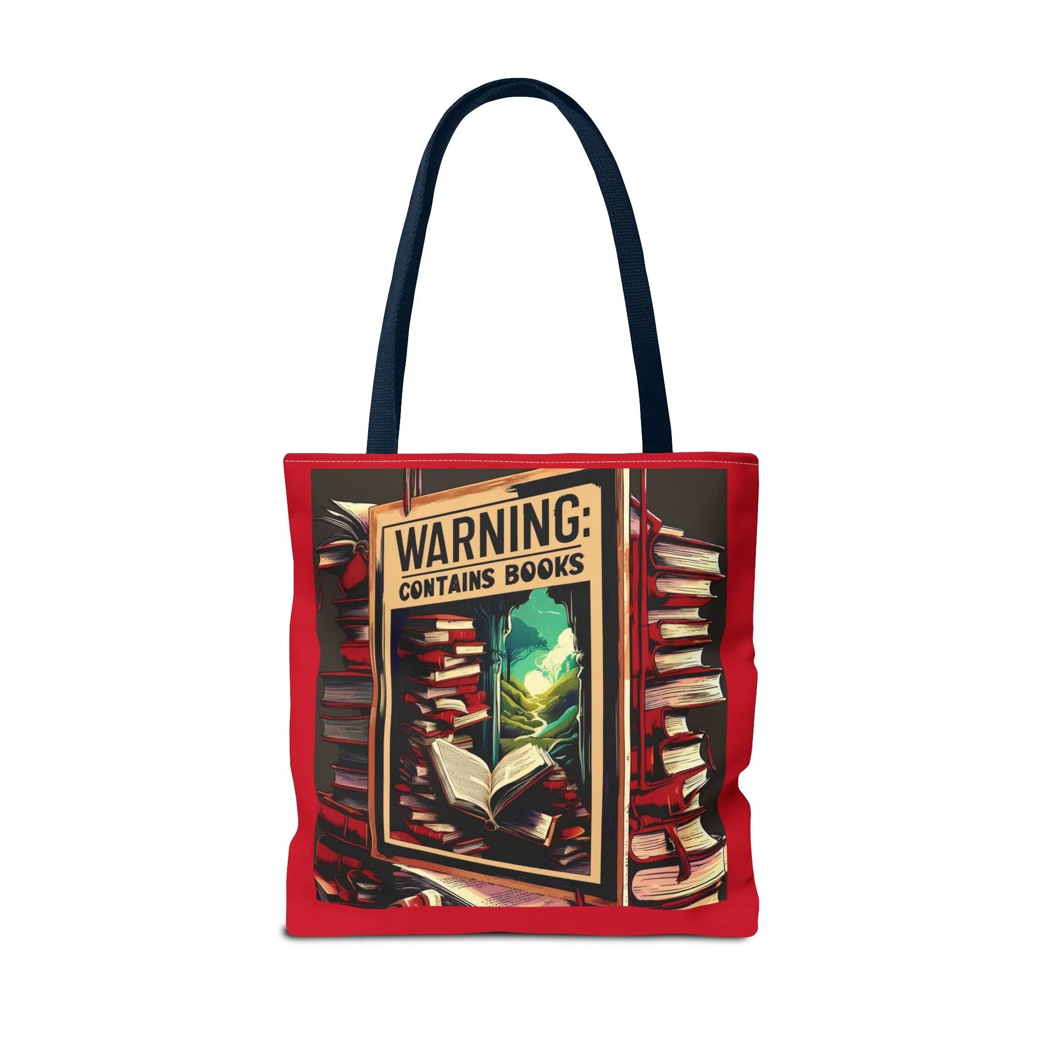 Book Lover Tote Bag - 'Warning: Contains Books' Design - Perfect for Readers & Gift Giving