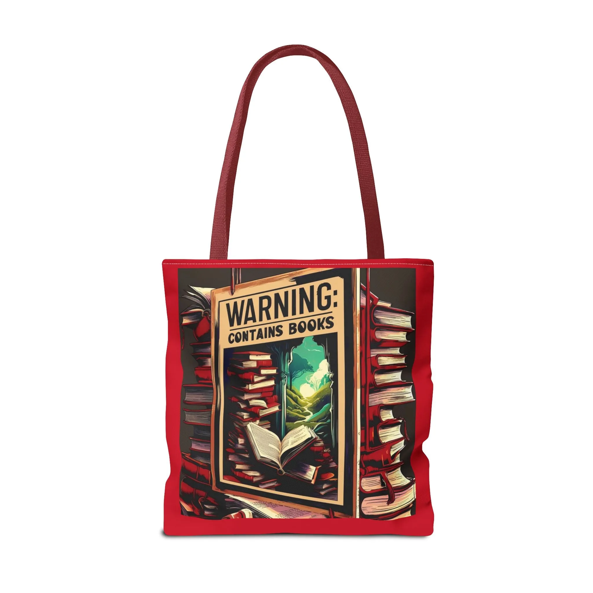 Book Lover Tote Bag - 'Warning: Contains Books' Design - Perfect for Readers & Gift Giving