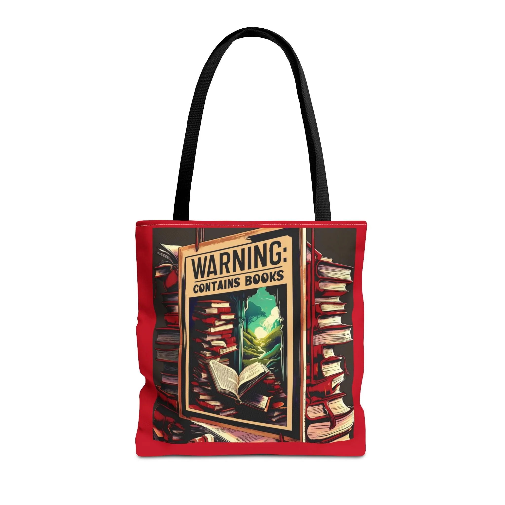 Book Lover Tote Bag - 'Warning: Contains Books' Design - Perfect for Readers & Gift Giving