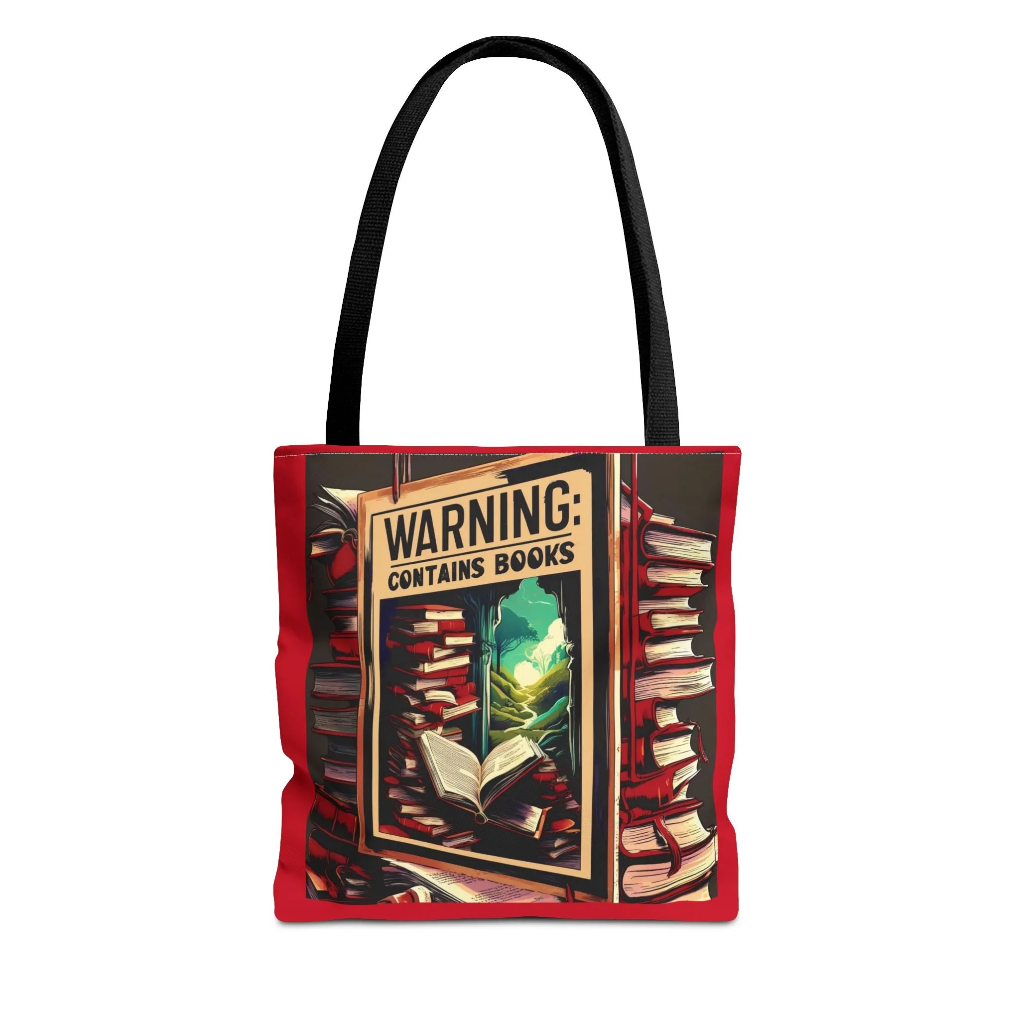 Book Lover Tote Bag - 'Warning: Contains Books' Design - Perfect for Readers & Gift Giving