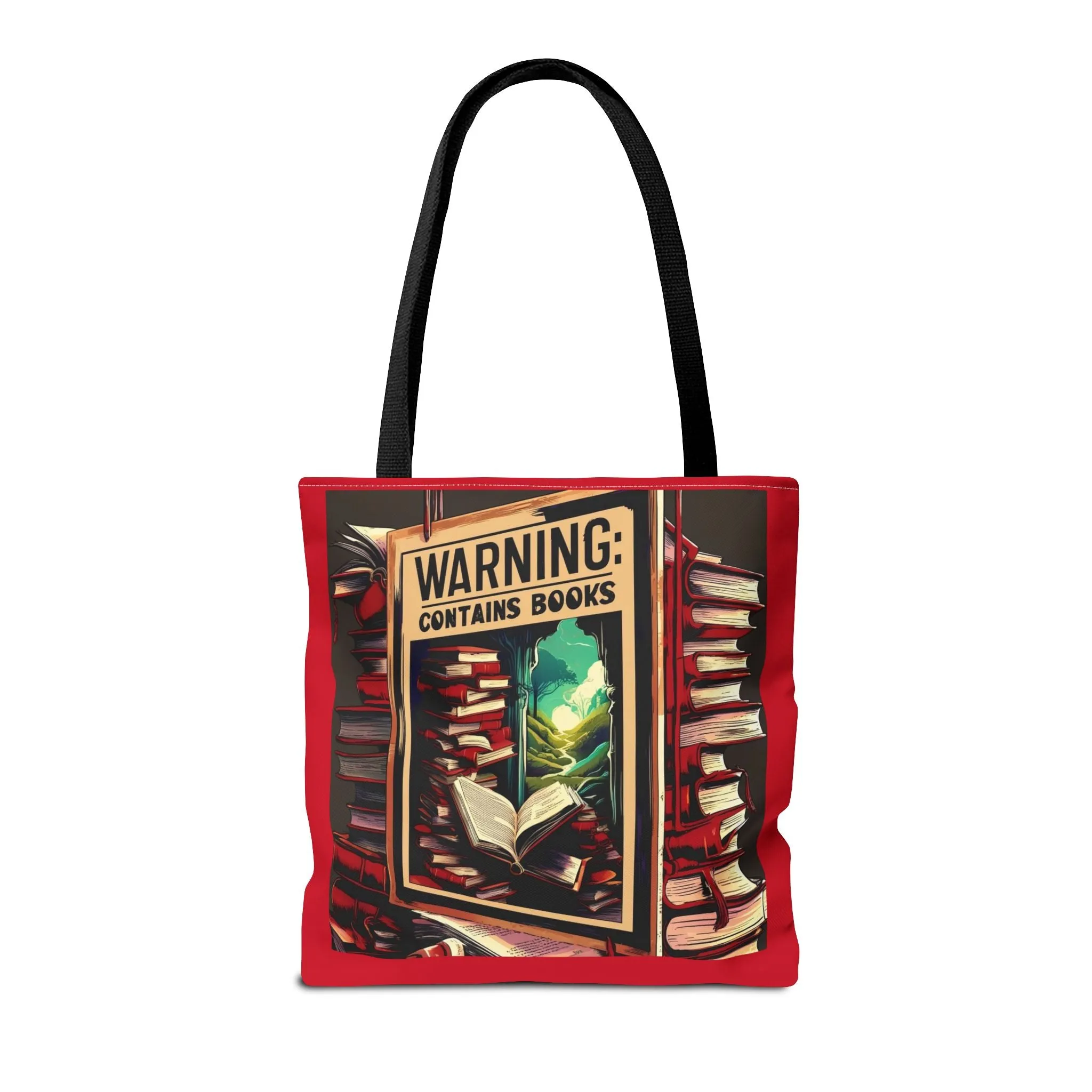 Book Lover Tote Bag - 'Warning: Contains Books' Design - Perfect for Readers & Gift Giving